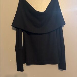 We The Free Black Off-the-Shoulder Sweater